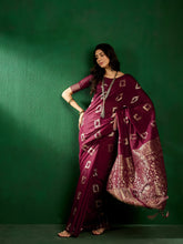 Womens Fashion Ethnic Wine Color Sarees-MLSHWSA1294WNE0ONE